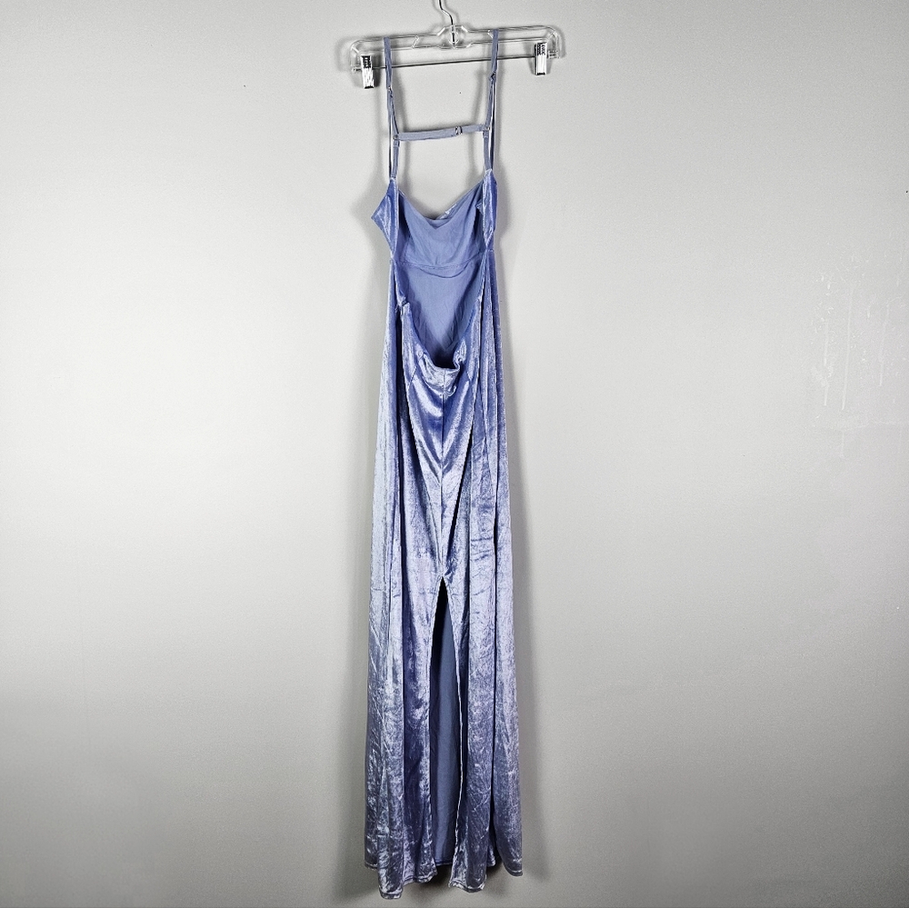Free People Karlie Velvet Maxi Dress In Blue Opal - Picture 4 of 8